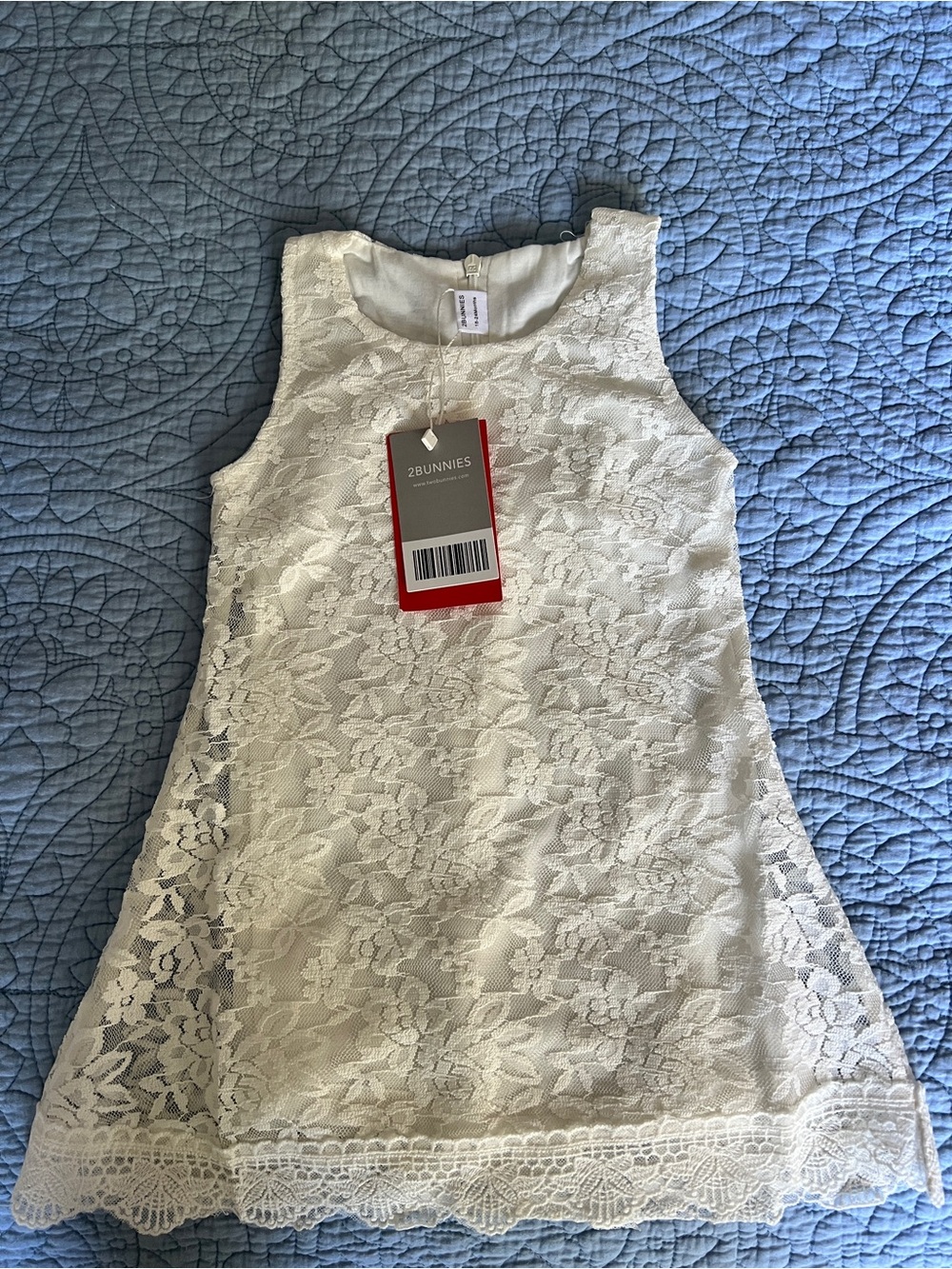 2Bunnies Girls' Ivory Lace A-Line Dress